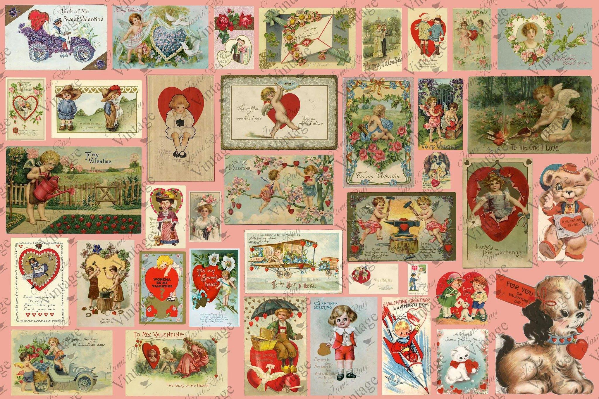 Vintage Valentine JRV Decoupage paper