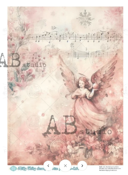 Pink Angels Singing by Milky Valley 414 Decoupage Rice Paper A4 by AB Studio