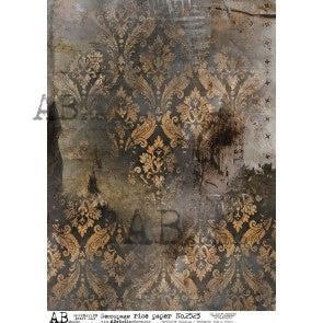 No.2523 Dark and Dreamy Damask Decoupage Rice Paper A4 by AB Studio