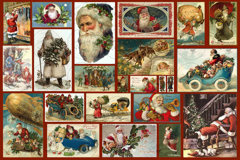 Santa Postcards JRV Decoupage Paper