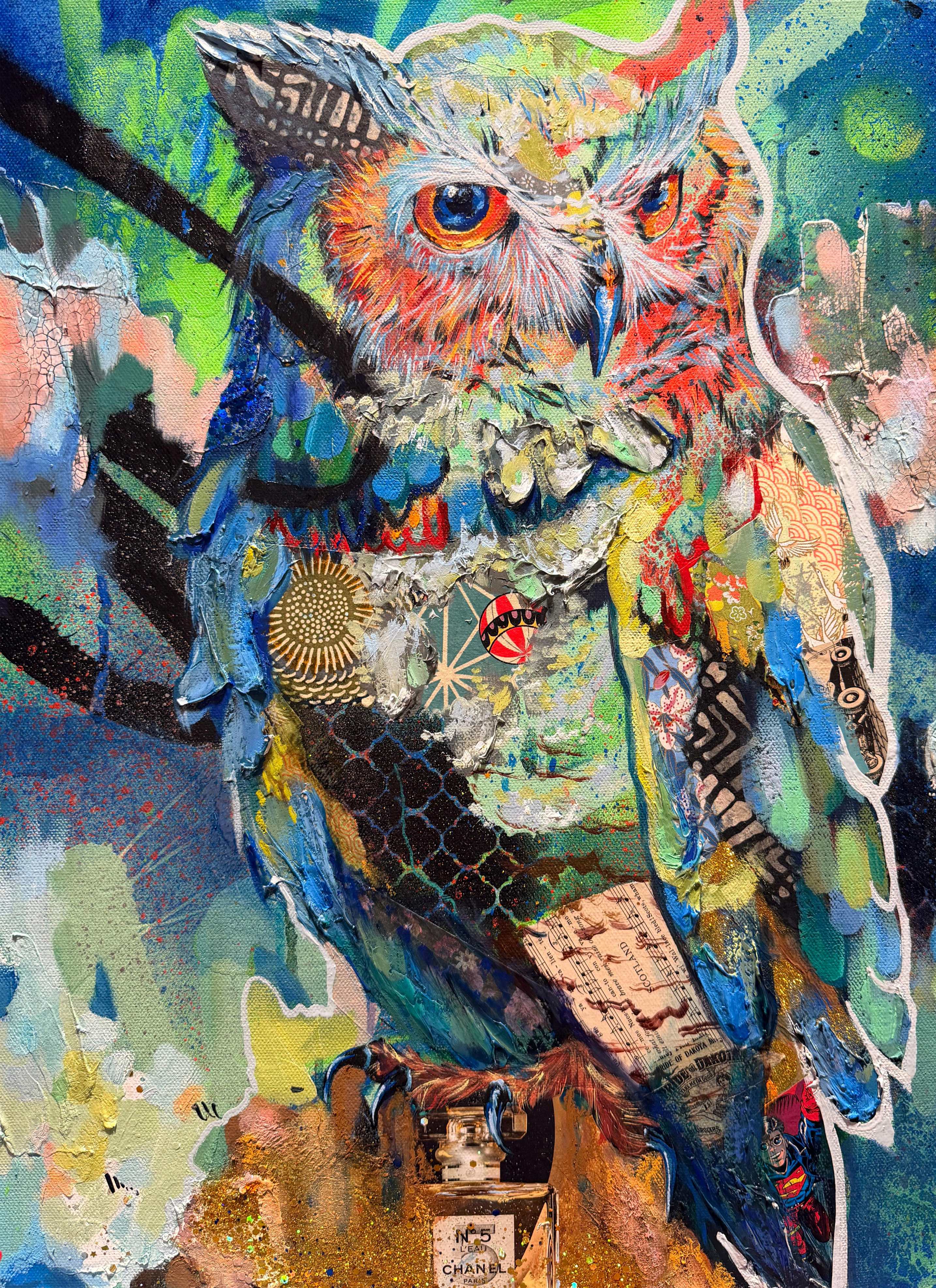 Brie's Owl- Roycycled Decoupage Paper - Artists Series