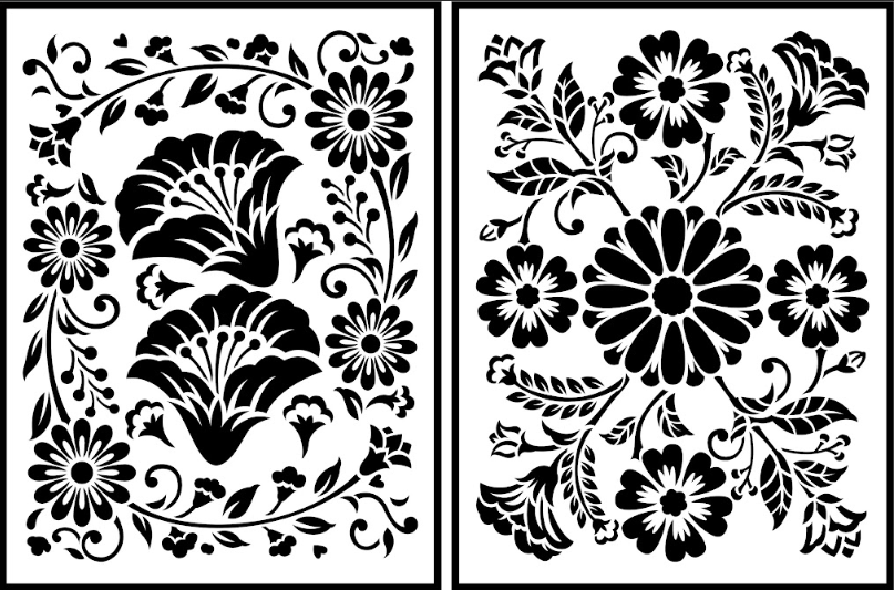 JRV Folklorico Flora Stencil