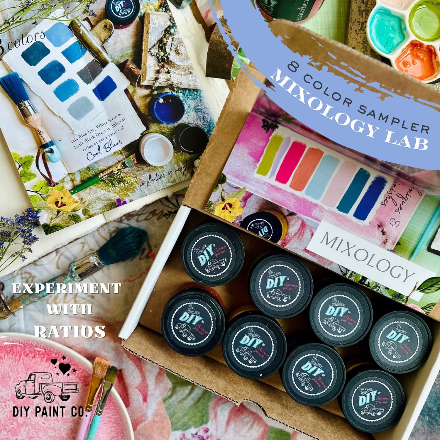 DIY Paint Mixology Lab - Holiday Sampler Box - 8 Colors
