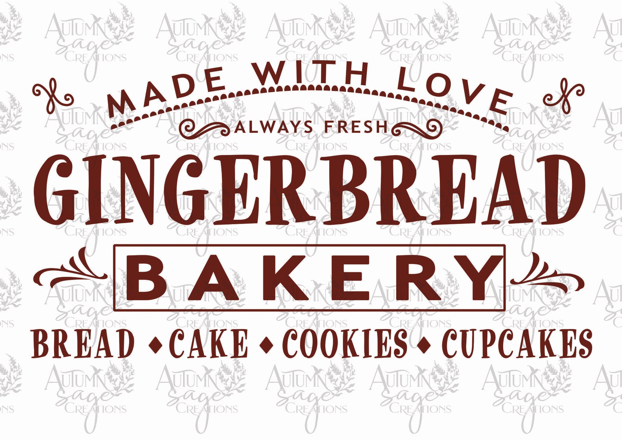 Gingerbread Bakery A4 - Digital Download