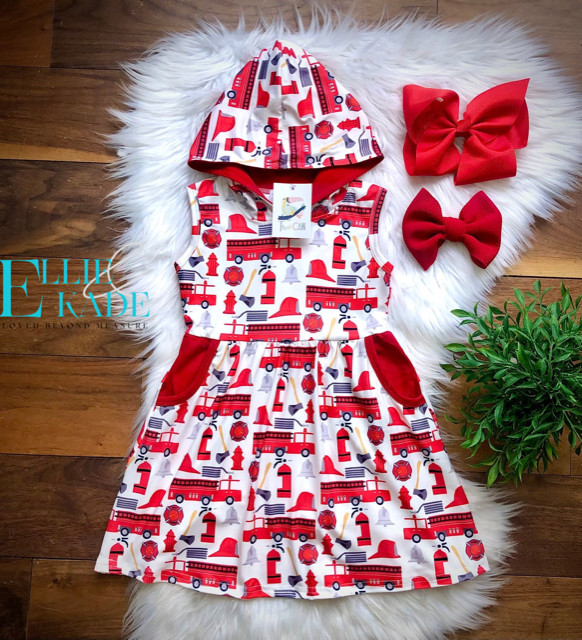 Firetruck Hooded Dress by TwoCan