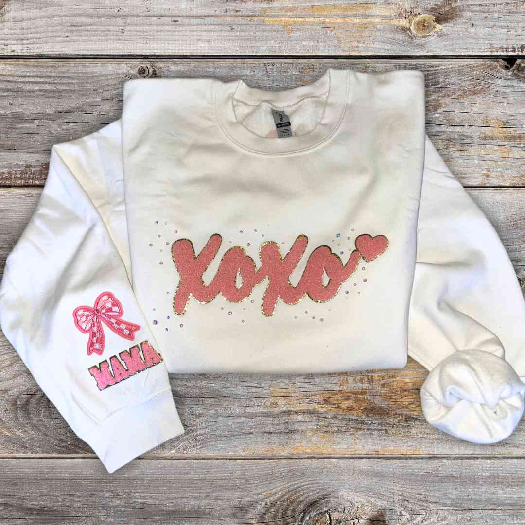 XOXO Crewneck with Mama Sleeve - 1