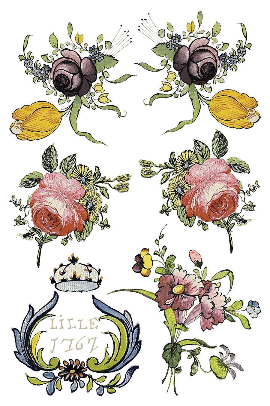 Fairytale Florals 8x12 IOD Transfer