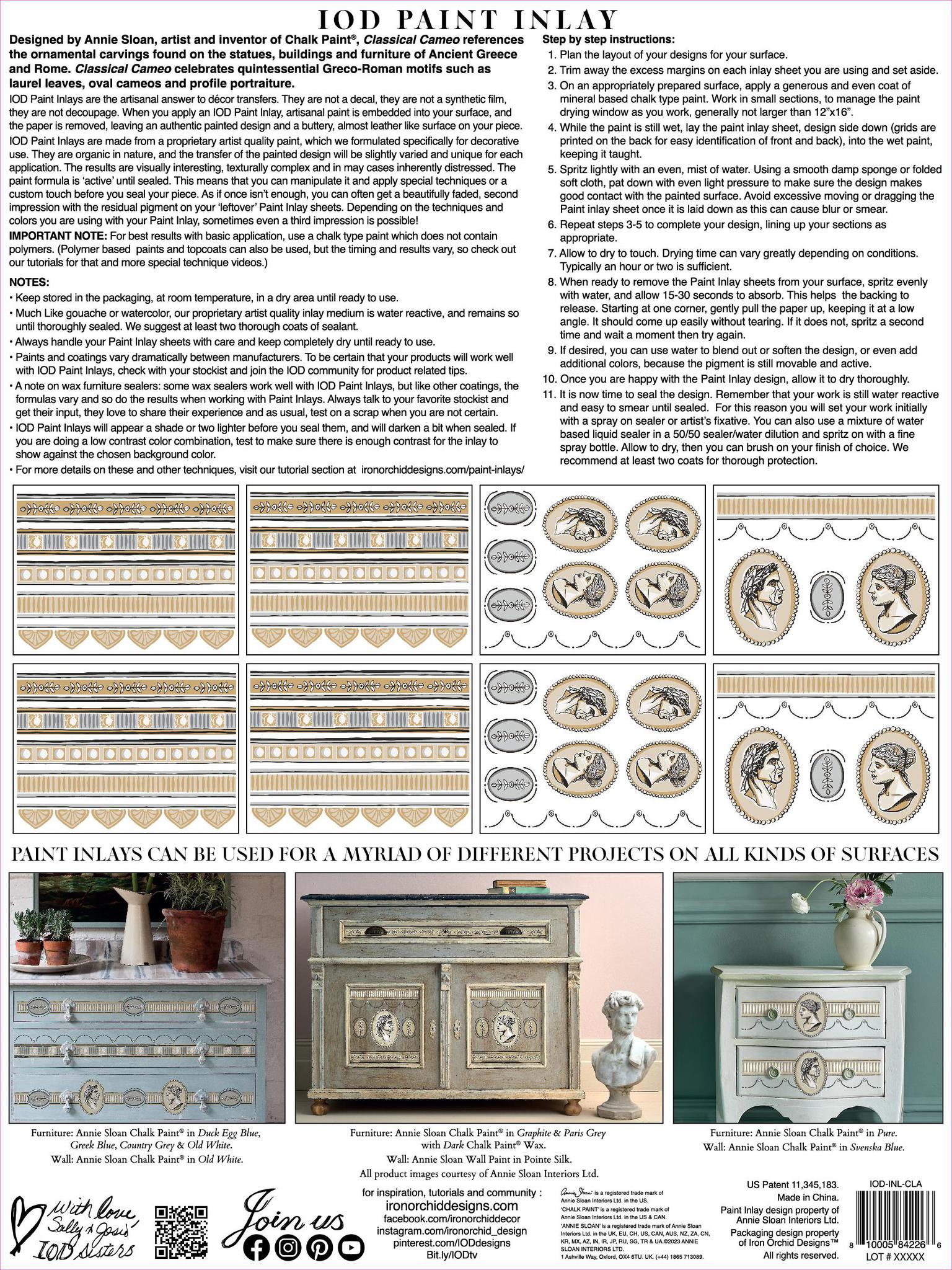 Classical Cameo designed by Annie Sloan Paint Inlay 12x16 Pad™