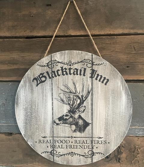 Blacktail in hanging sign