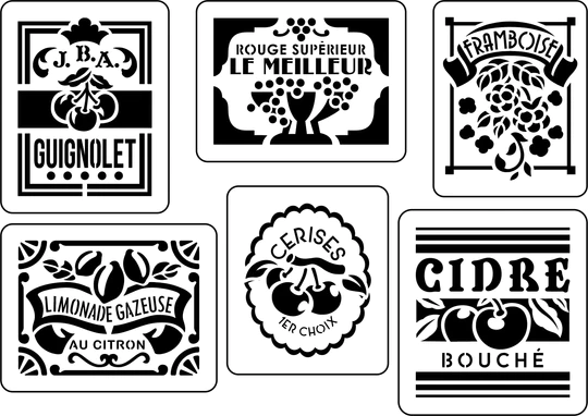 JRV French Fruit Labels 1 stencil