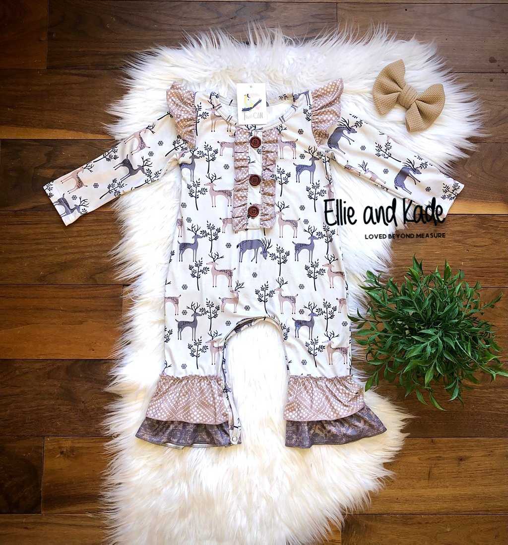 Winter Deer Infant Romper by TwoCan