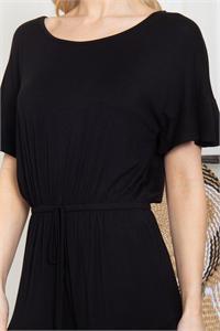 BLACK RUFFLE SLEEVE ROMPER