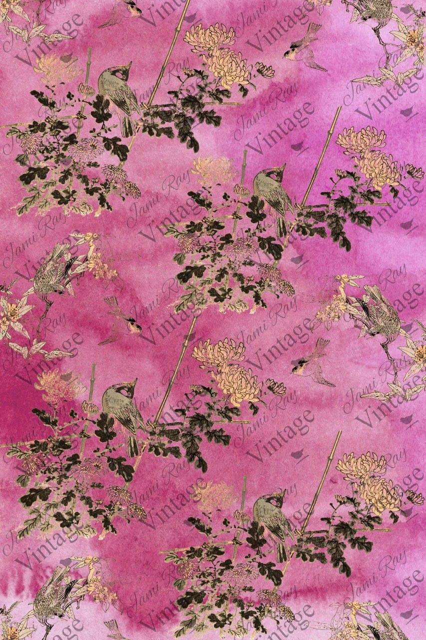 Hot Pink Chinoiserie JRV Decoupage paper