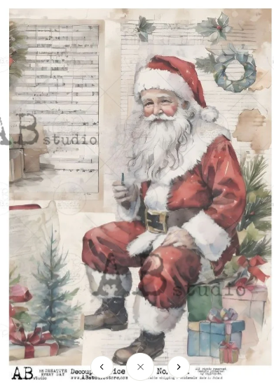 Item No. 5731 Note to Santa Decoupage Rice Paper A4 by AB Studio