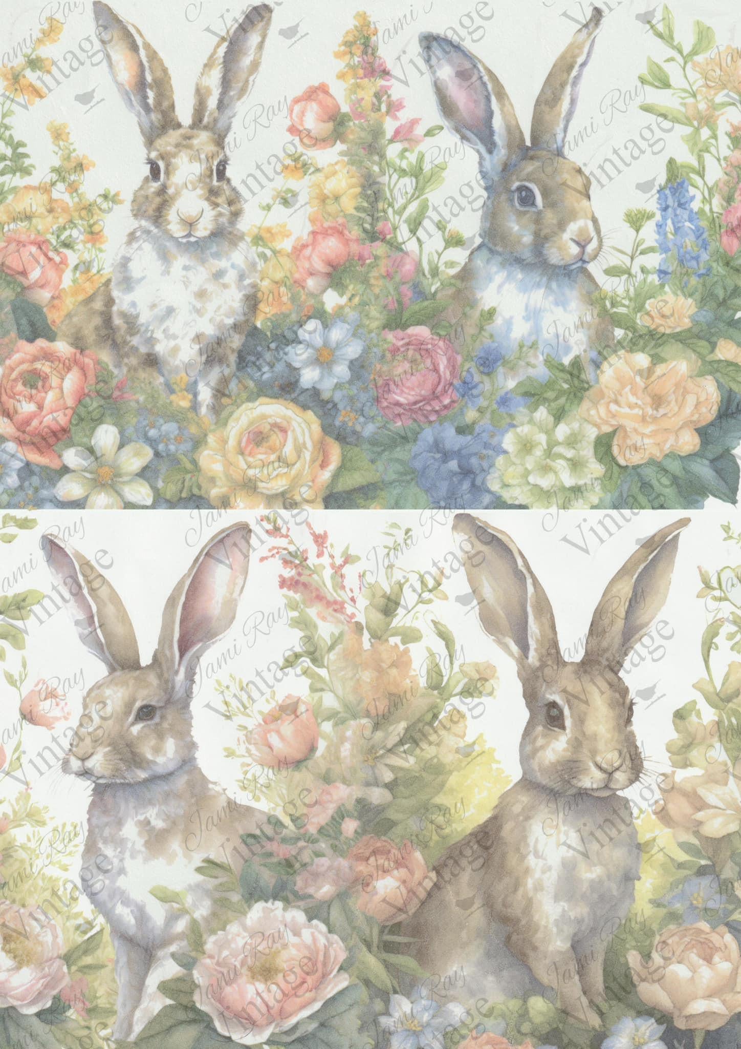 Four Bunnies| JRV A4 Rice Paper