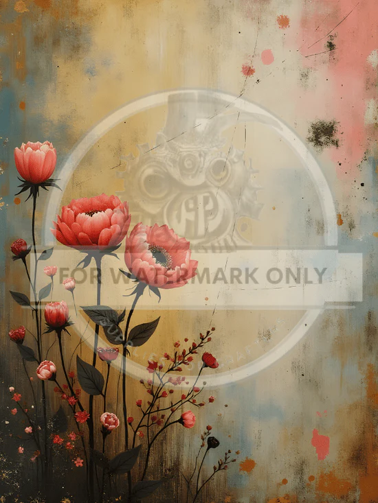 DC654 - Patina Flowers A4 Rice Paper