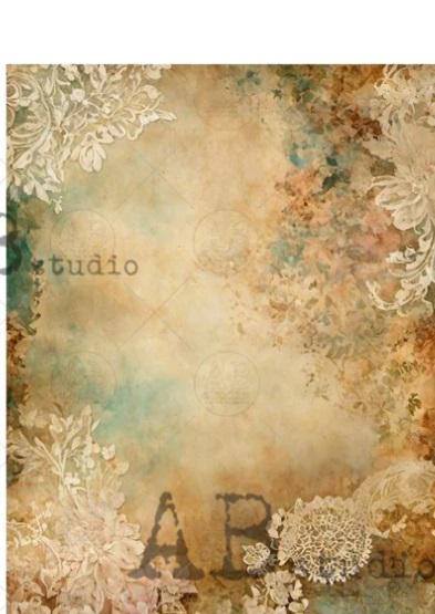 No.4920 Vintage Patina Lace Decoupage Rice Paper A4 by AB Studio