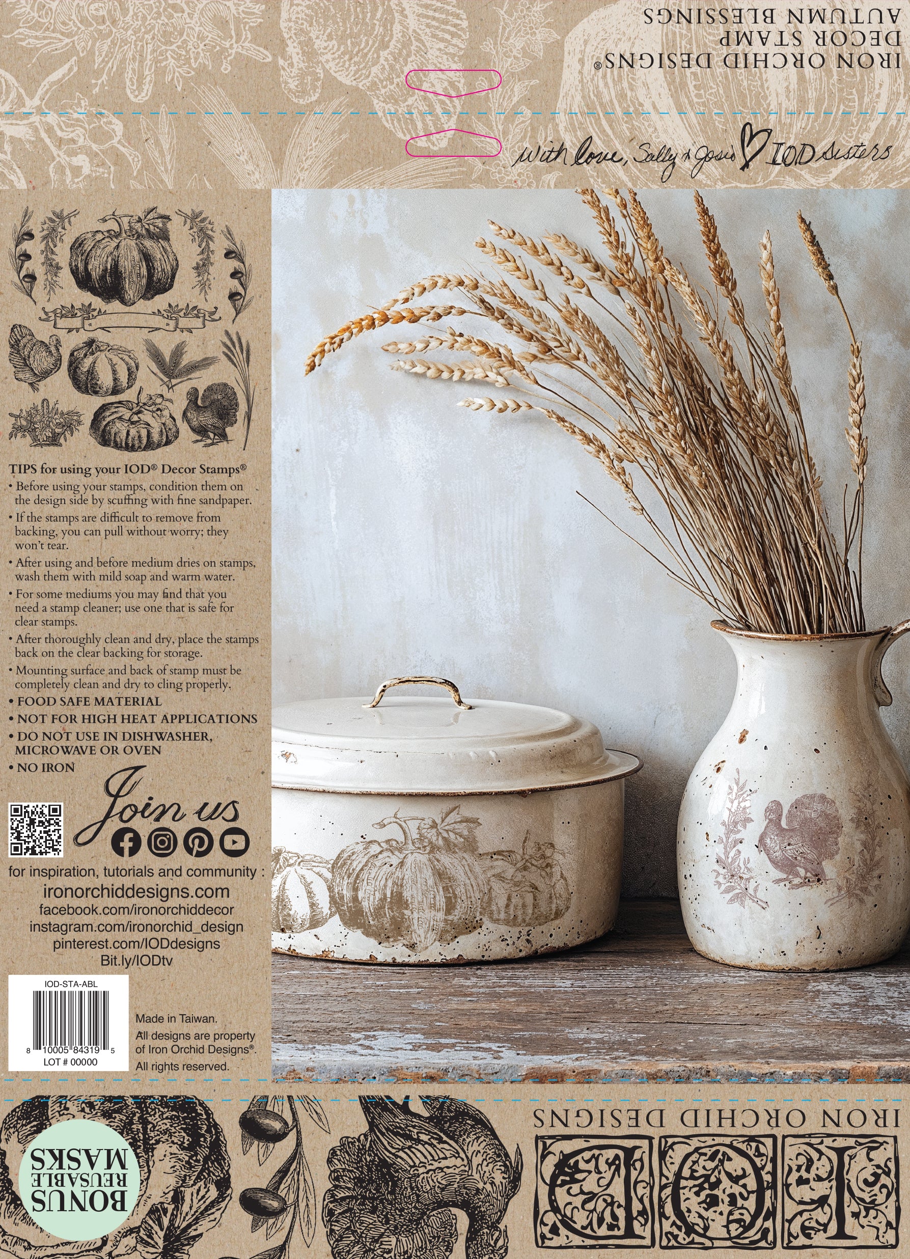 Autumn Blessings  12×12 IOD STAMP™