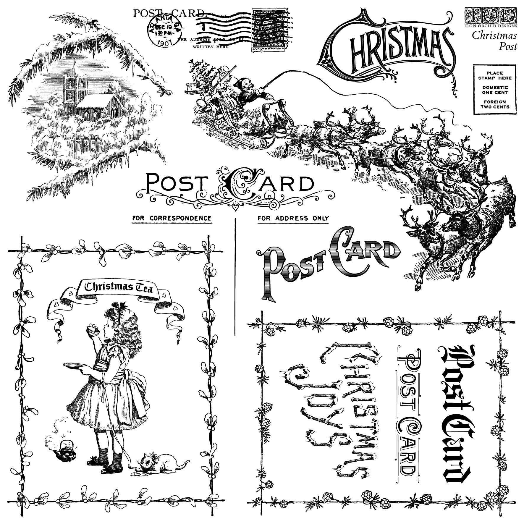 Christmas Post 12×12 IOD STAMP™