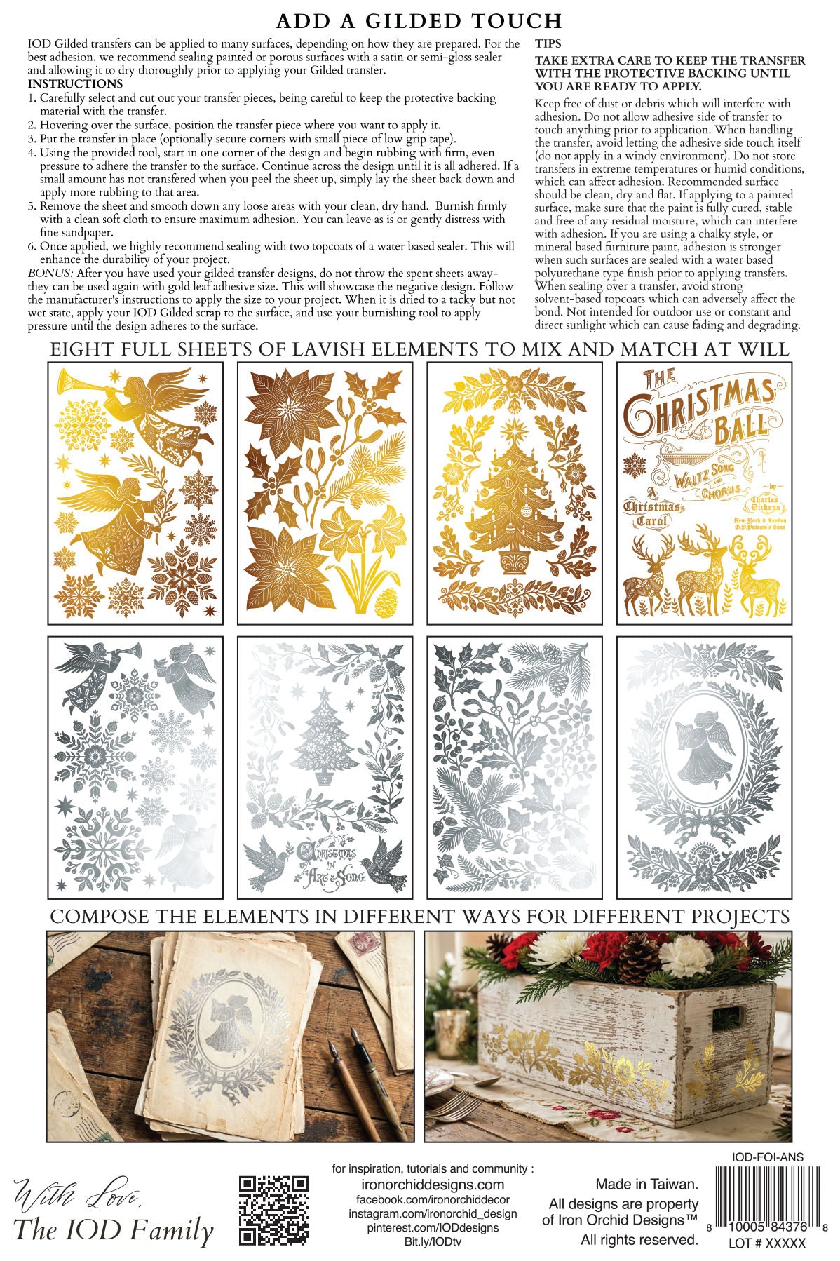 Angels Sing | IOD Gilded Foil Transfer | 8 Pages | 8"x12"