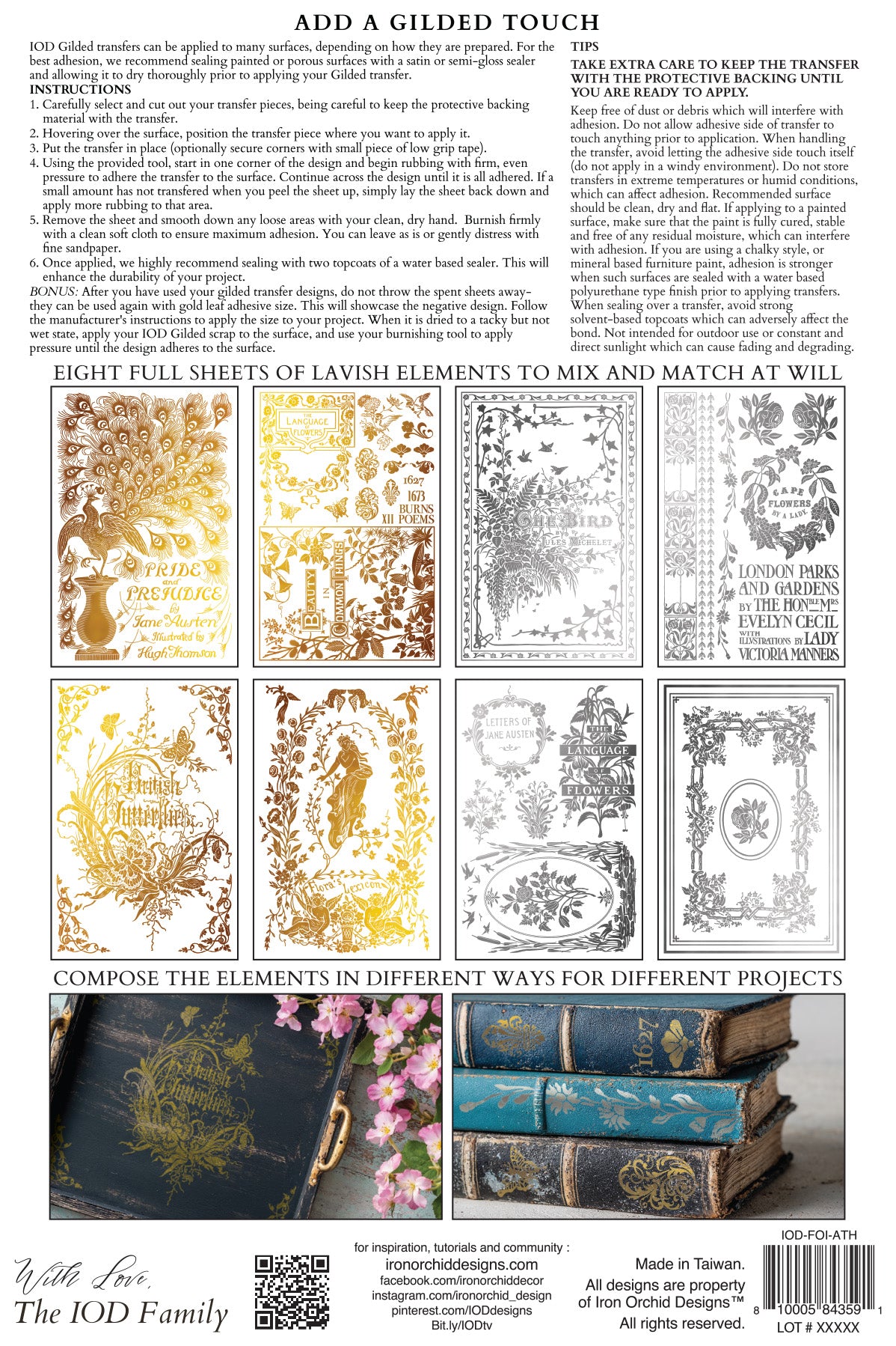 Athenæum | IOD Gilded Foil Transfer | 8 Pages | 8"x12"