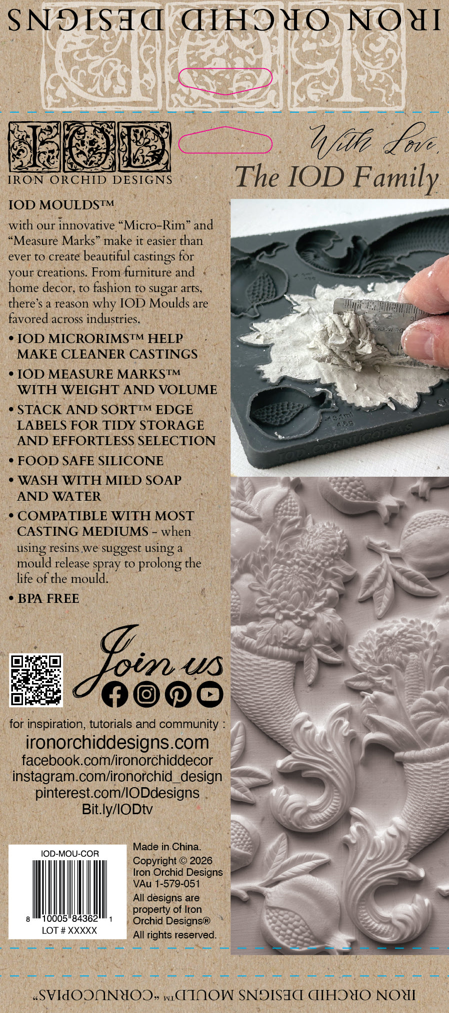 Cornucopias 6x10 IOD Decor Mould™