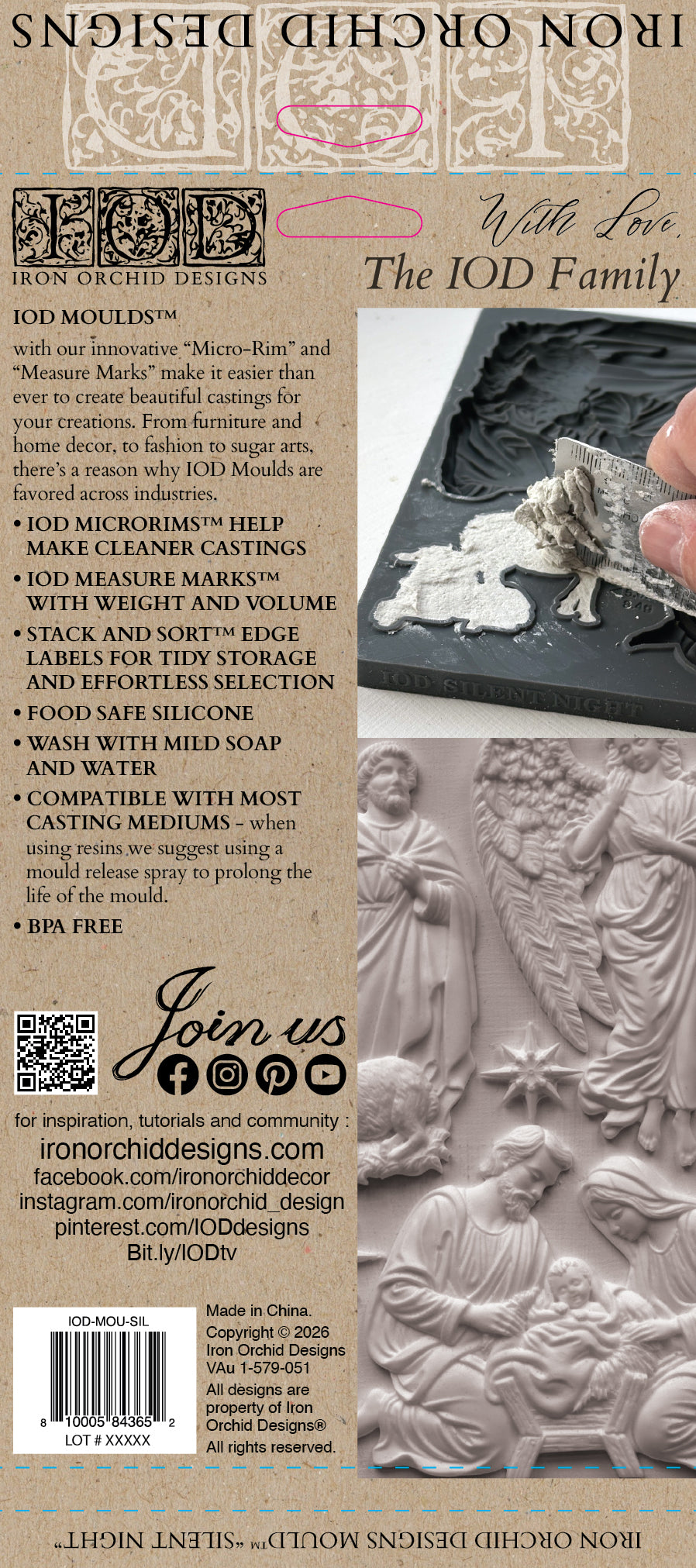 Silent Night 6x10 IOD Decor Mould™