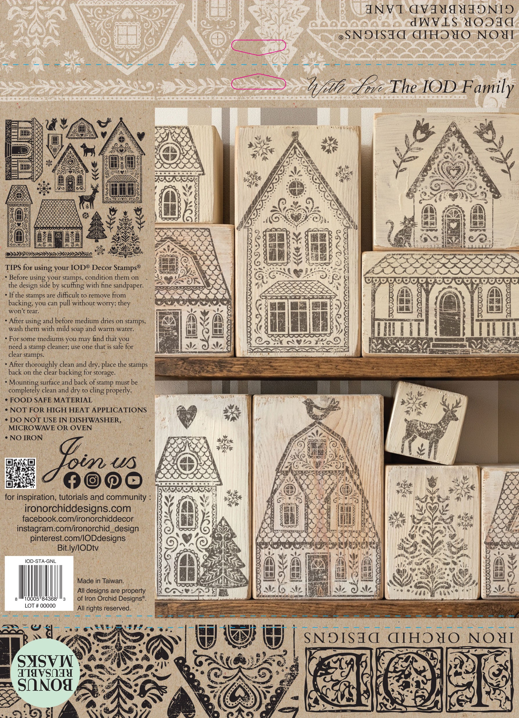 Gingerbread Lane 12×12 IOD STAMP™