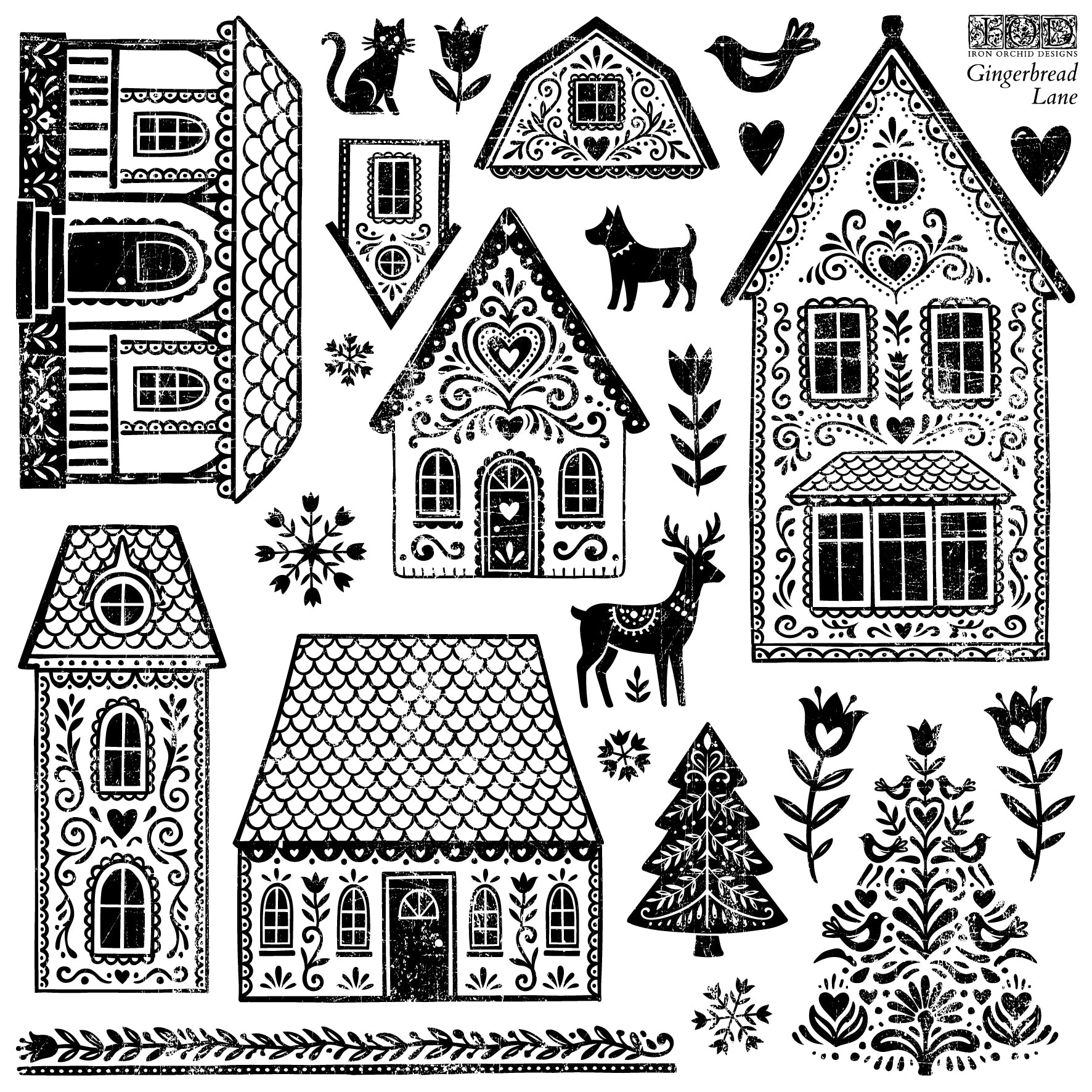 Gingerbread Lane 12×12 IOD STAMP™