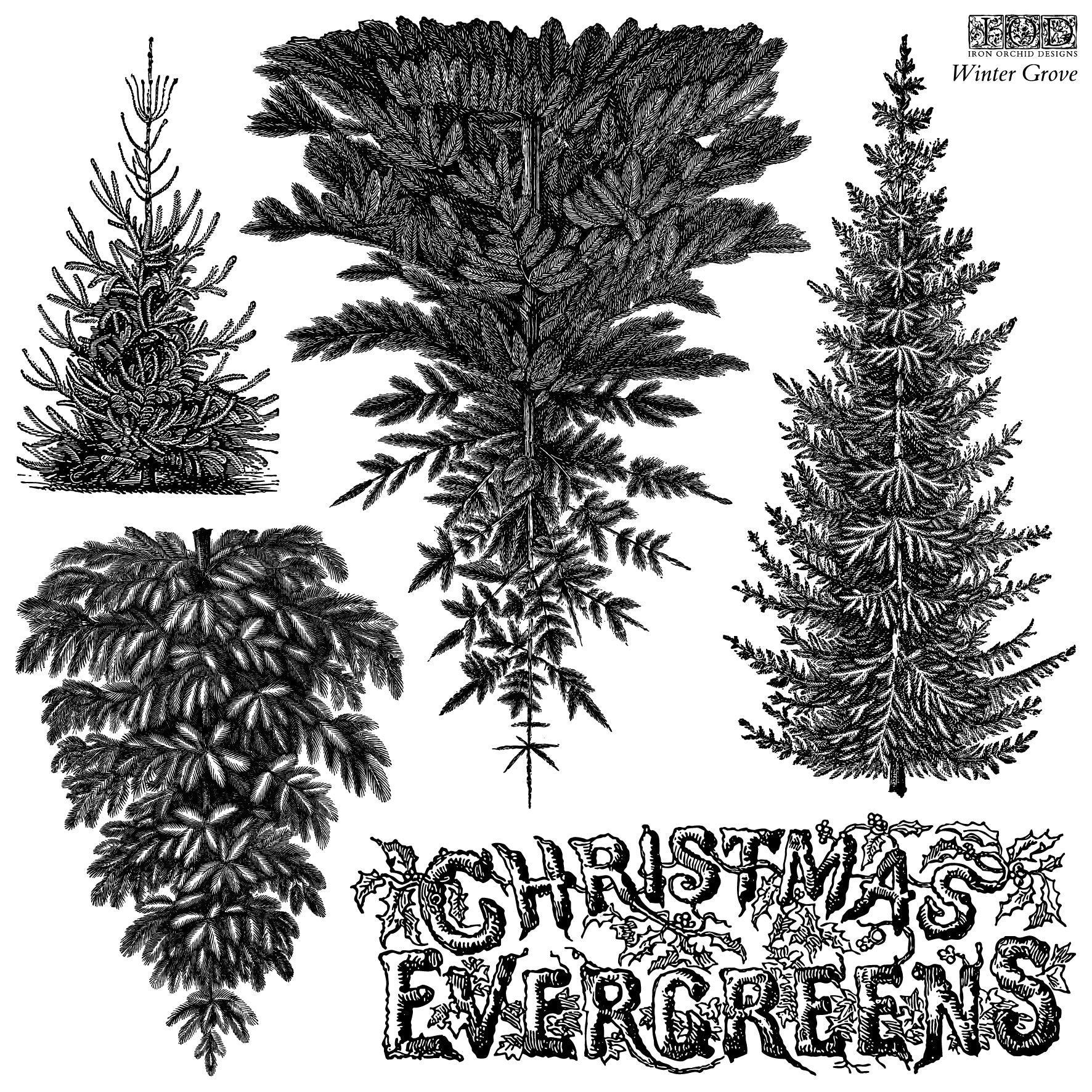 Winter Grove 12×12 IOD STAMP™