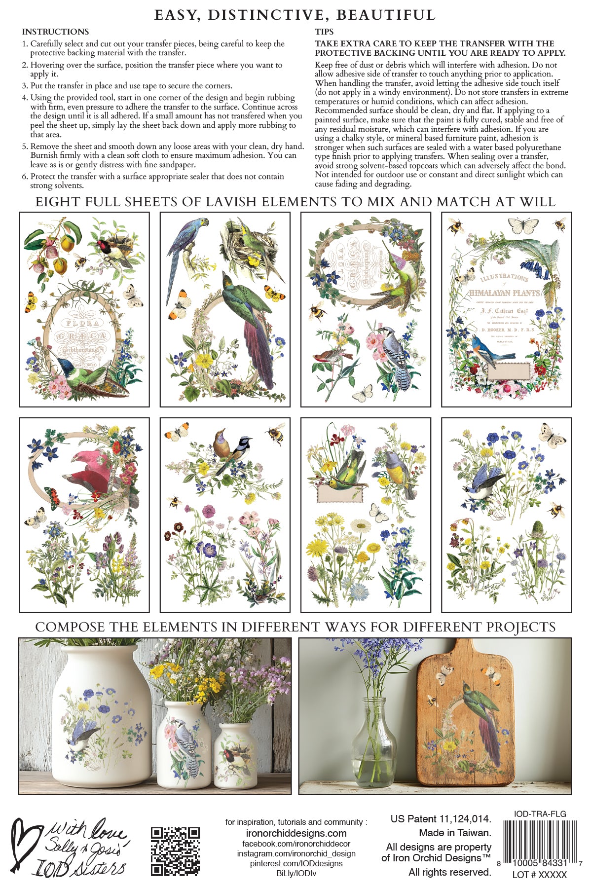 Flora Greca 8x12 IOD Transfer