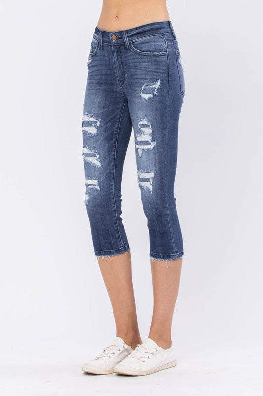 Contrast Patch Skinny Capri