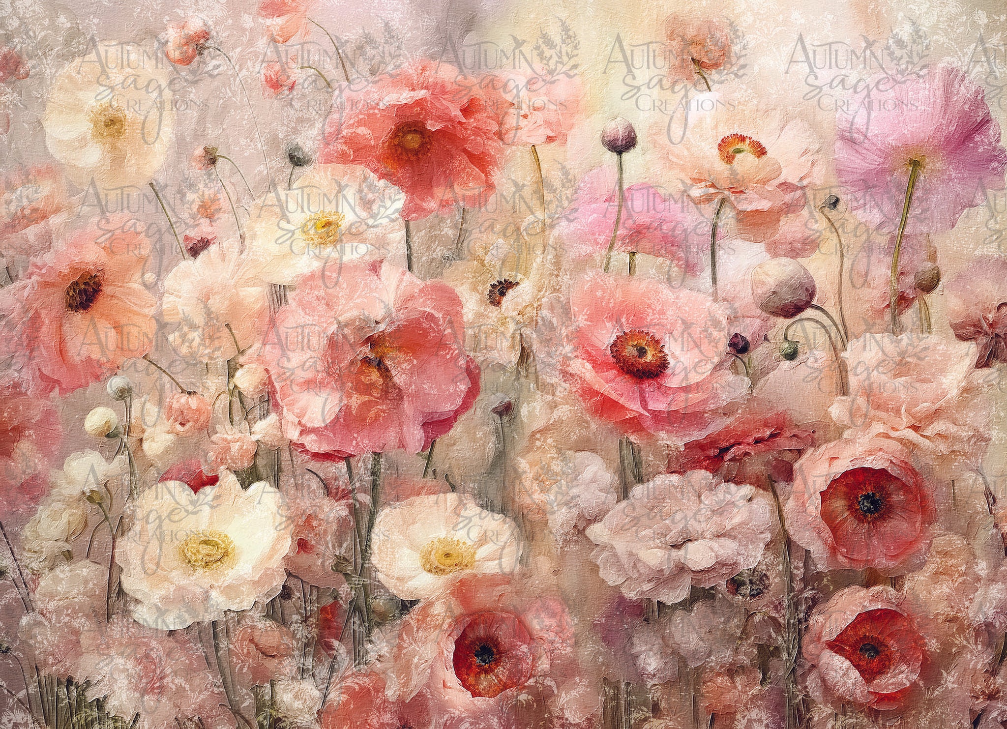 Subtle Poppies by Autumn Sage Creations