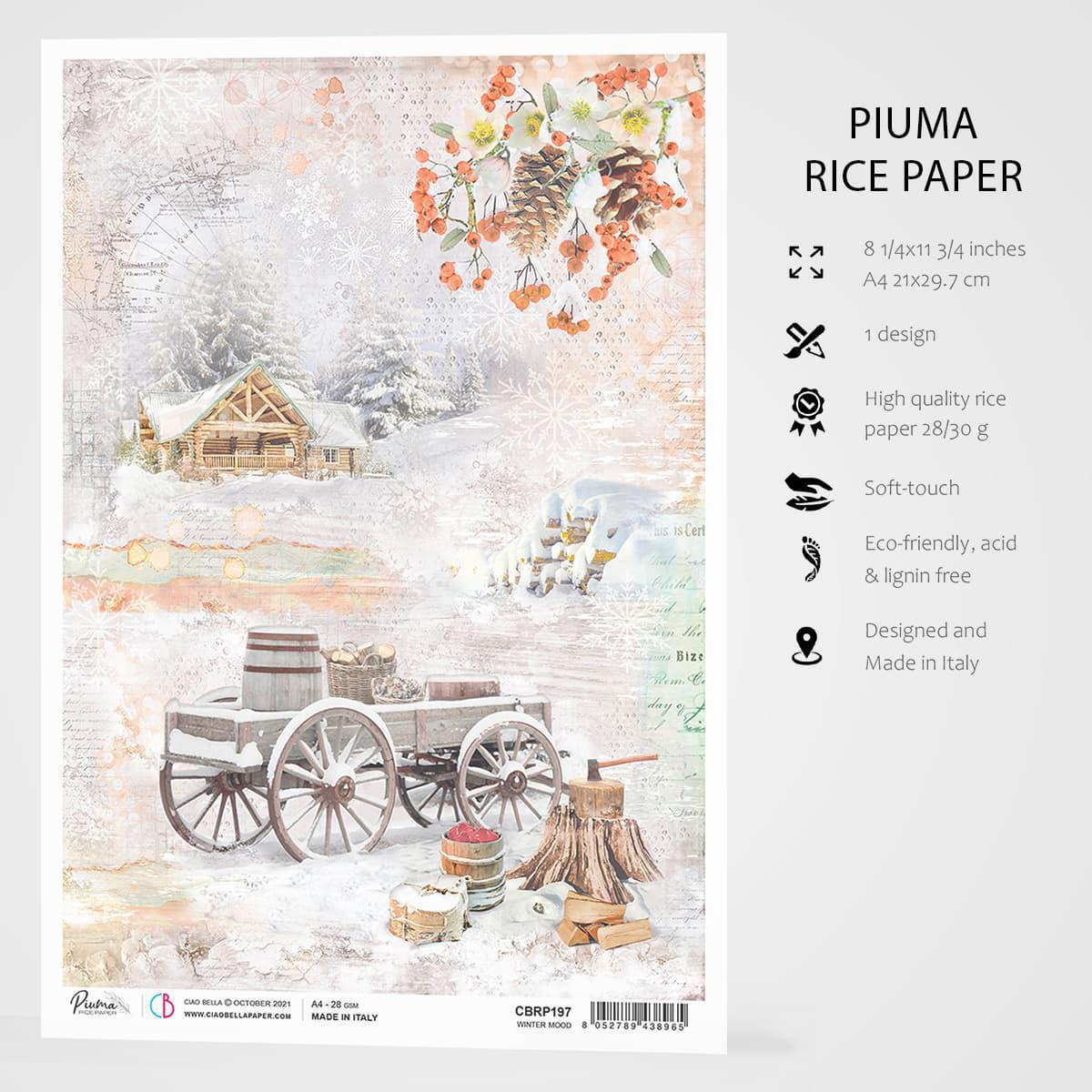 Winter Mood - A4 Rice Paper The Gift of Love Ciao Bella Collection