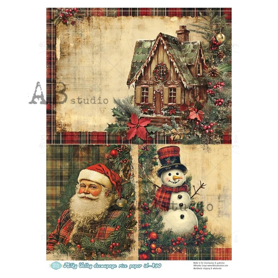 Winter Cards Decoupage Rice Paper A4 Item Milky Valley ID 490 by AB Studio
