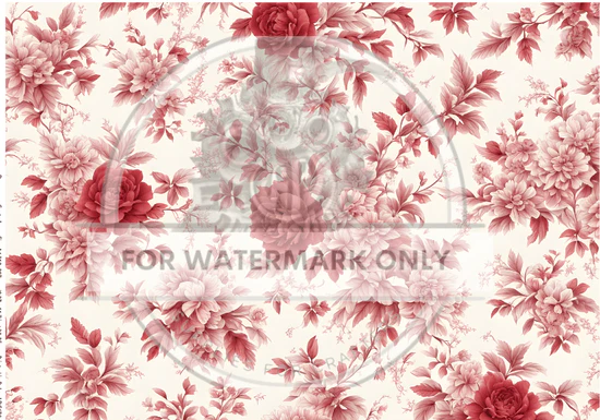 DC678 Rose Toile A4 Rice Paper