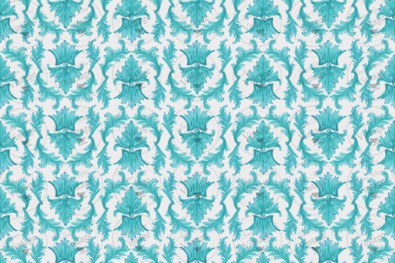 Teal Damask JRV Decoupage paper