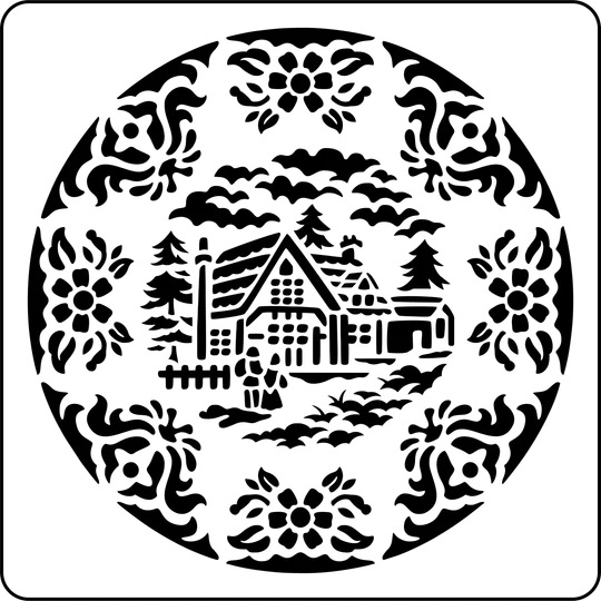 JRV Cottage House Plate stencil