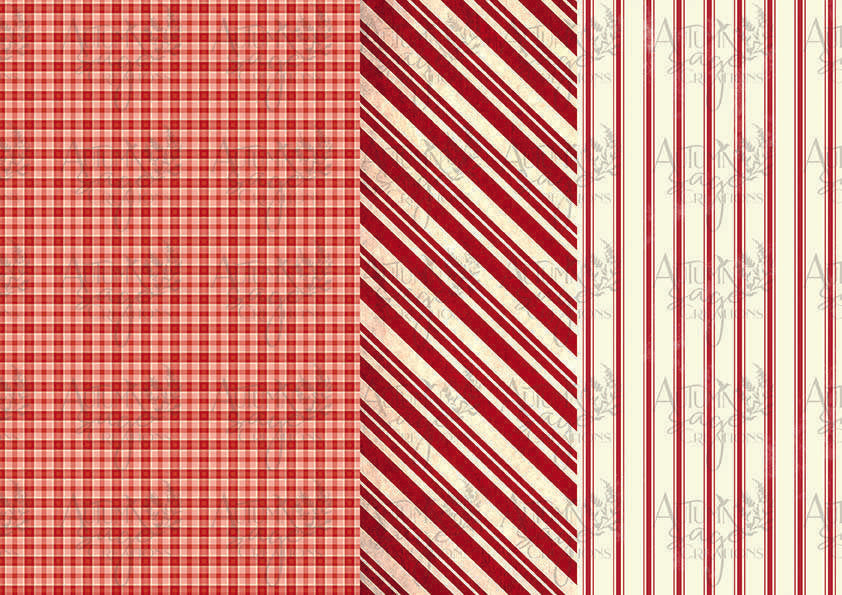 Holiday Reds Checks A4 Decoupage Paper