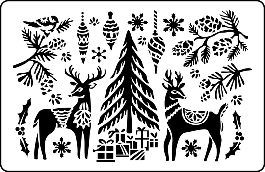 JRV Folk Christmas stencil