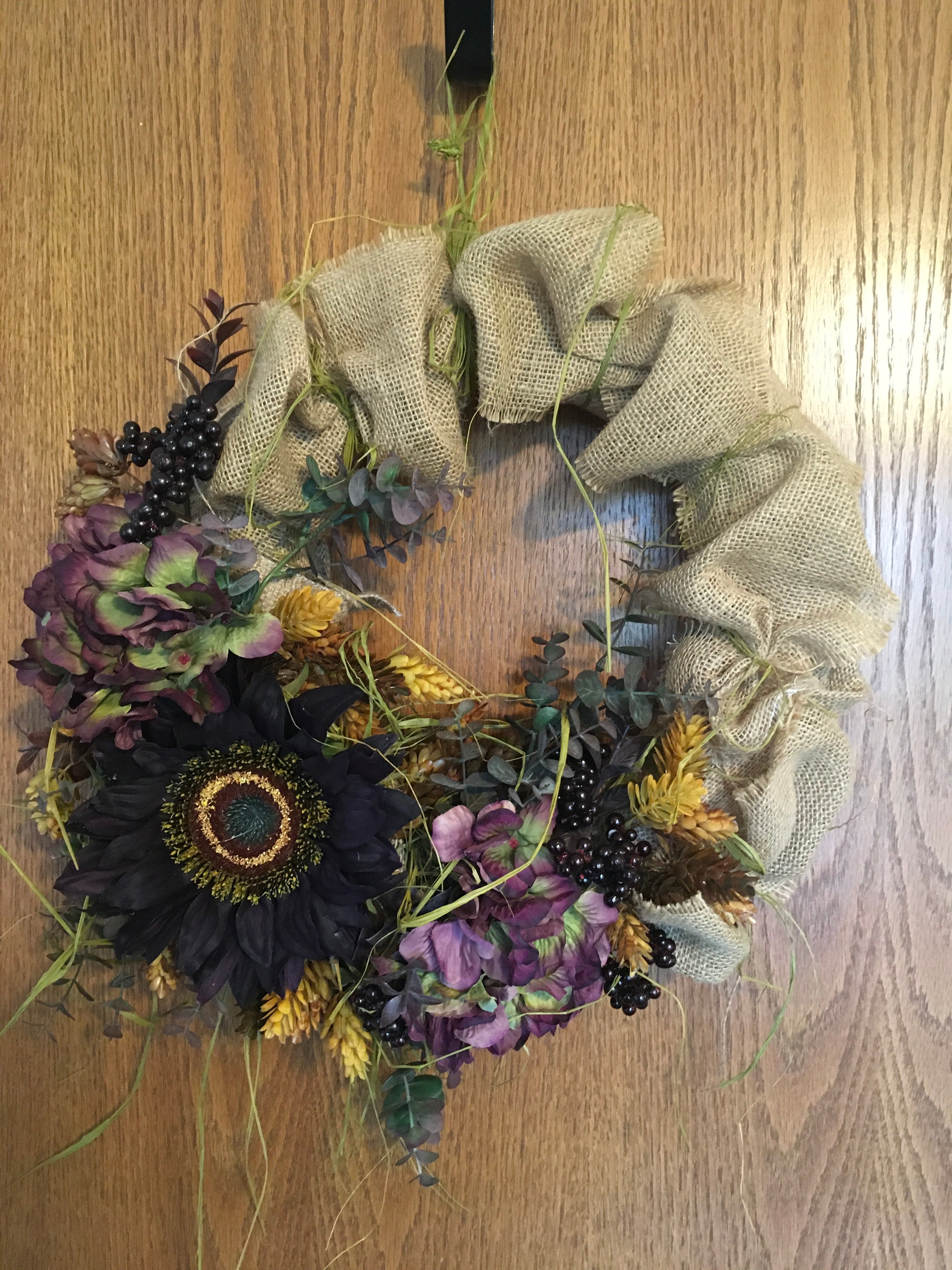 16” Burlap and Sunflower Wreath