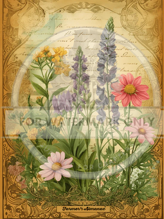 DC725 Farmers Almanac Botanical Edition A4 Rice Paper